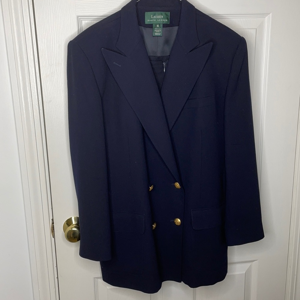 Ralph Lauren blazer and skirt set navy size 14